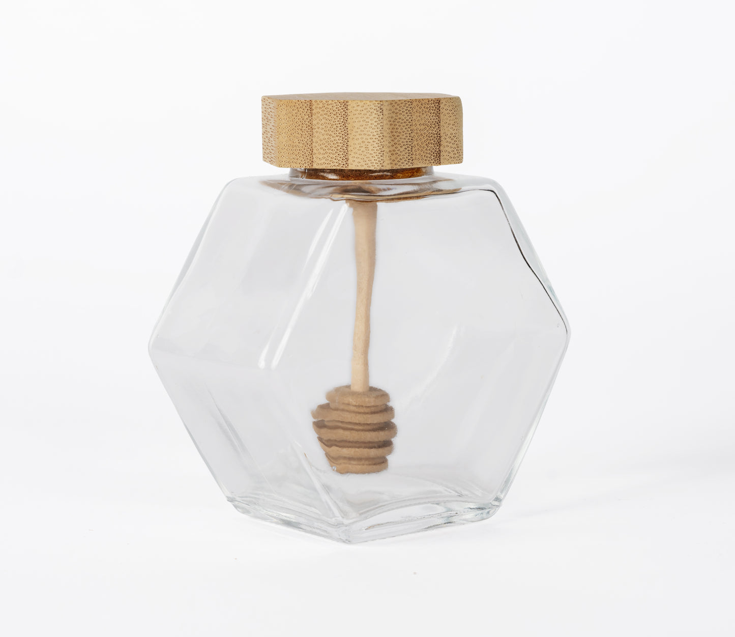 Hexagon Glass Honey Dispenser
