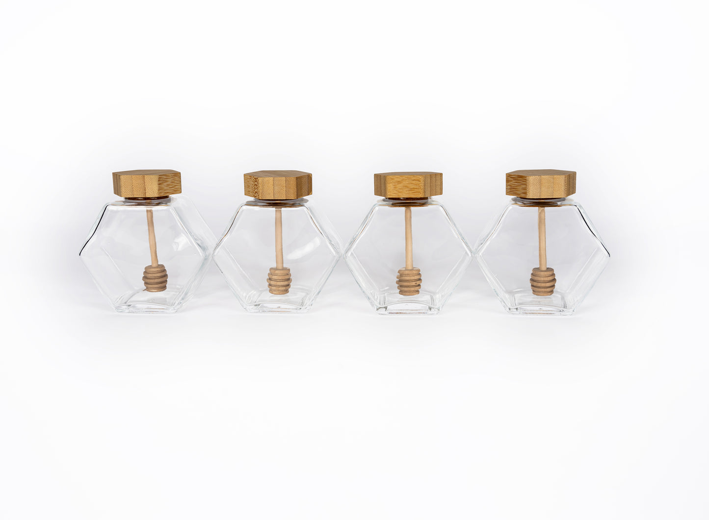 Hexagon Glass Honey Dispenser