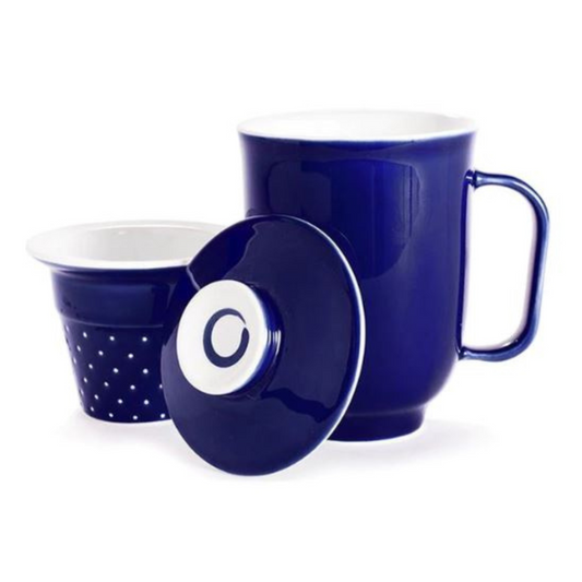 Porcelain Tea Mug with Infuser and Lid